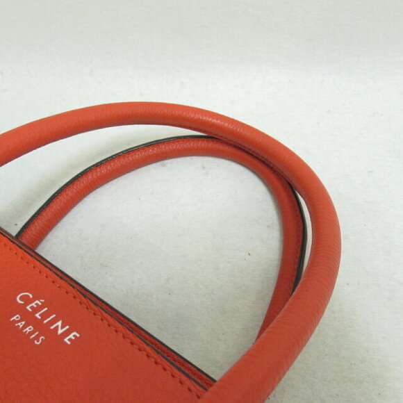 Celine Luggage Tote Bag Leather Orange - Picture 8 of 10